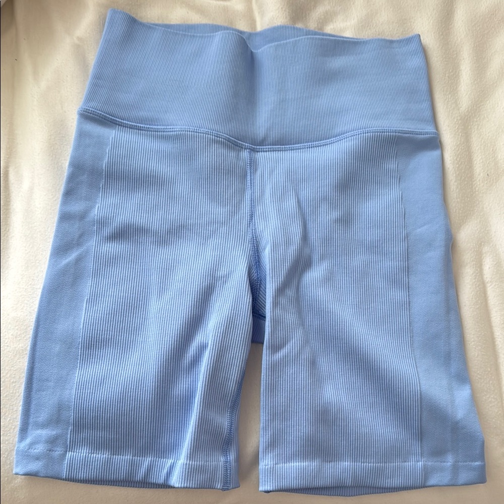 blue athleta biker shorts